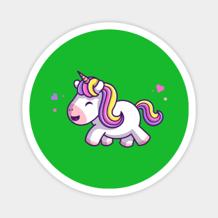 Cute Unicorn Walking Cartoon Magnet